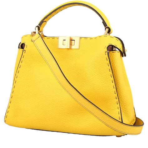 borsa fendi gialla|borse in pelle donna.